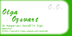 olga ozsvart business card